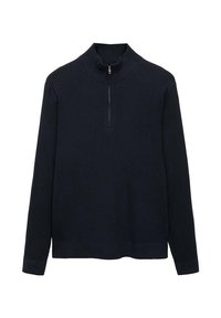 WITH ZIP NECK - Trui - dark blue