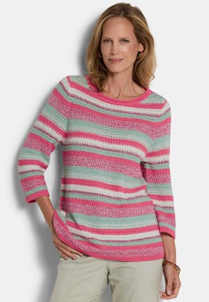 PULLOVER RINGEL MIT AUSSCHNITT - Trui - pink/sage striped