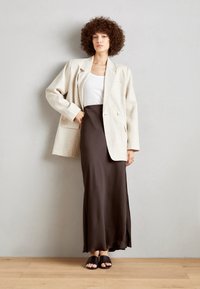 Lindex SKIRT MARY - Jupe longue - dark brown