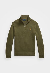 COTTON QUARTER-ZIP MOCKNECK SWEATER - Džemperis - new olive