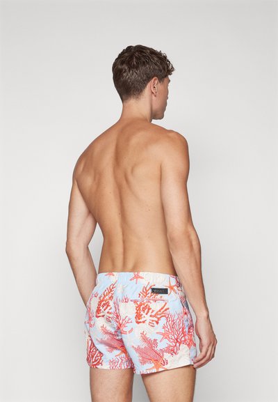 Versace SWIM RECYCLED CORAL ALL OVER PRINT - Shorts da mare - blue hydrangea/bone