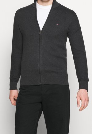 Strickjacke - mottled dark grey