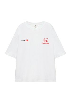 PULL&BEAR, HONDA CIVIC TYPE R GRAPHIC - T-SHIRT - T-shirt con stampa - white