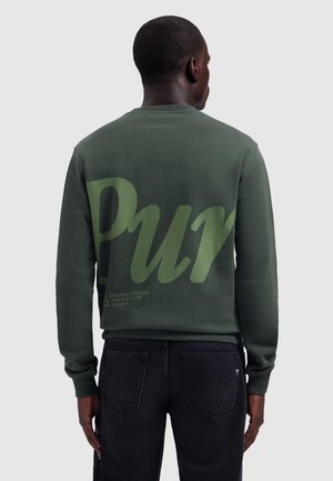 Pure Path, REGULAR FIT CREWNECK LS SWEATERS - Sweater - dark army