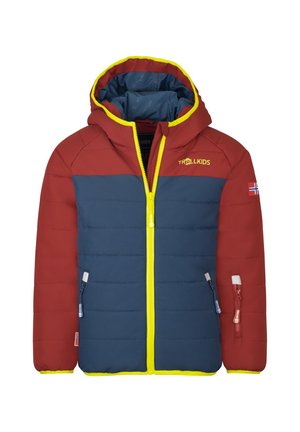 TROLLKIDS, KIDS HAFJELL SNOW JACKET PRO UNISEX - Winterjacke - carmin red mystic blue glow green