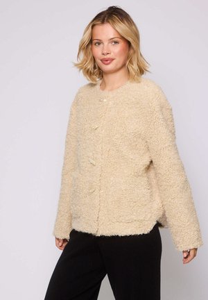 BUTTON UP CURLY FUR  - Fleecejakke - beige