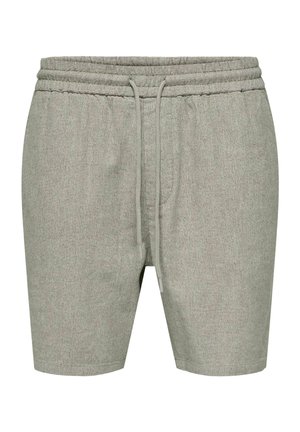 Lysegrå shorts med tekstureret stof, elastisk talje og snor. Har en afslappet pasform med sidelommer.