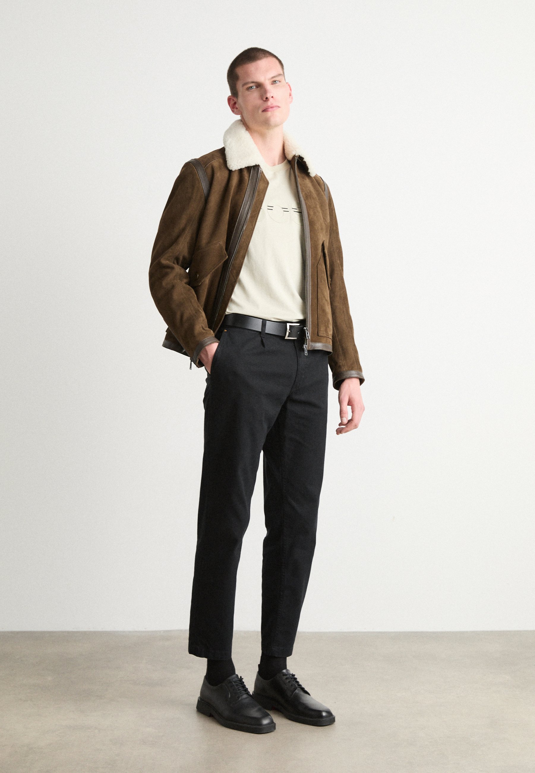 BOSS PLEATED - Chino - black/schwarz - Zalando