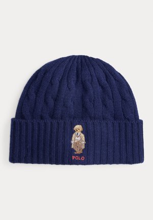 POLO BEAR CABLE WOOL CASHMERE BEANIE - Mössa - newport navy