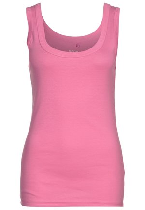 Roze tanktop gemaakt van jersey katoen, met een ronde hals en brede bandjes. Het heeft een slim fit en een gladde textuur.