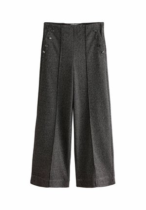 Next, TALL FIT - PONTE WIDE LEG TROUSERS WITH BUTTON DETAILING - Bukser - grey herringbone