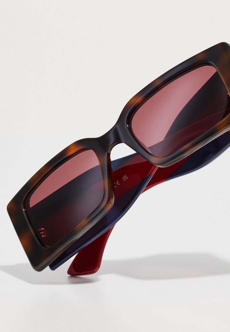GUCCI Havana Square Sunglasses. Tortoise frame w/ Navy & Red Detail ?❤️? Tortoise Havana Square Sunglasses by Gucci | Rent the Runway main image 2
