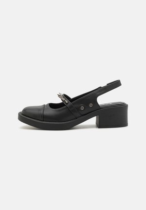 PENDULUM SLINGBACK GRUNGE BALLET SHOES - Platform heels - black