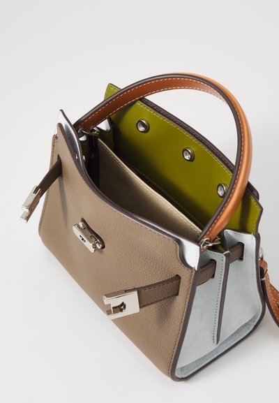 Tory Burch RADZIWILL COLOR-BLOCK PEBBLED PETITE DOUBLE BAG - Käsilaukku - wild mushroom