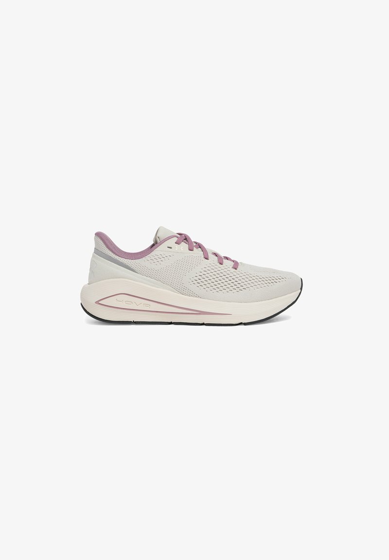 Lichte hardloopschoen in off-white met een bovenwerk van mesh, roze accenten, een gevoerde zool en een textuurdesign voor ademend vermogen en ondersteuning.