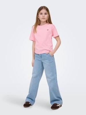 ONLY GIRLS MIT WEITEM BEIN KOGNEW MITTLERE TAILLE - Platėjantys džinsai - light blue denim