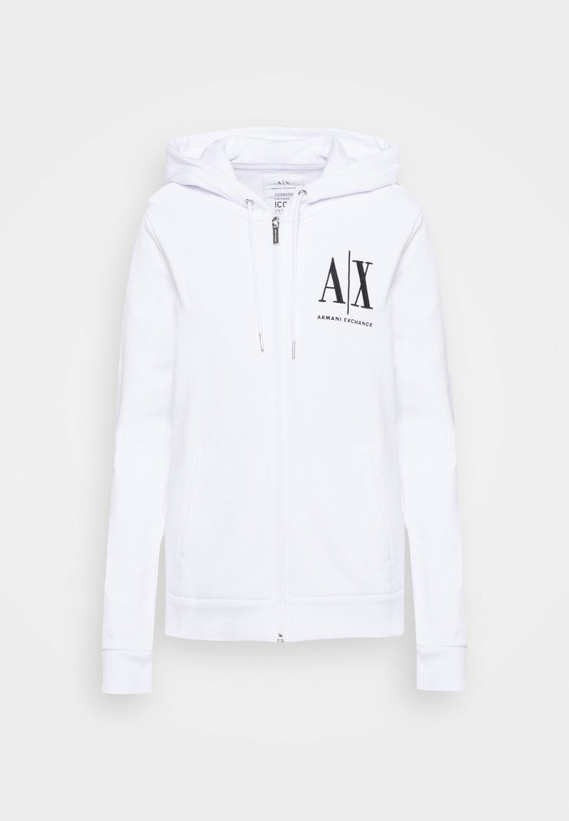 Armani Exchange ICON Zipup sweatshirt optic white/white Zalando