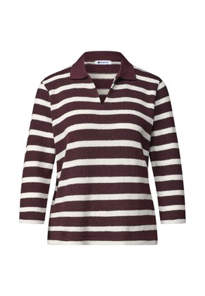 Street One, 3/4-ARM POLOSHIRT MIT STREIFENMUSTER - Polo - rustic rouge