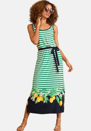 REGULAR FIT - SCOOP NECK - Maxi dress - stripe lemon border print