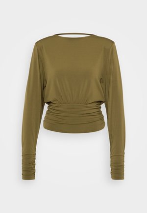 Gina Tricot, DRAPED BACK - Μπλούζα με μακριά μανίκια - green