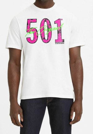 T-shirt print - white denim