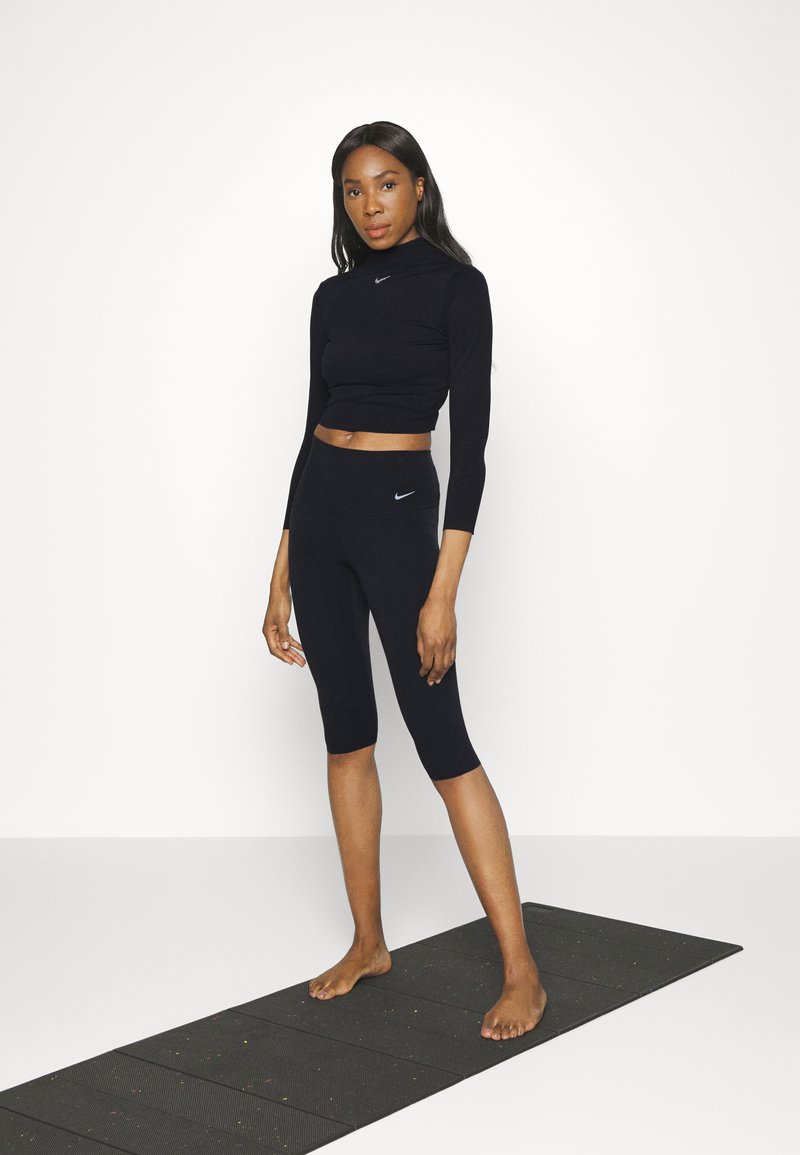 Nike Performance NIKE ZENVY WOMEN'S GENTLE-SUPPORT HIGH-WAISTED CAPRI  LEGGINGS - Leggings - black 