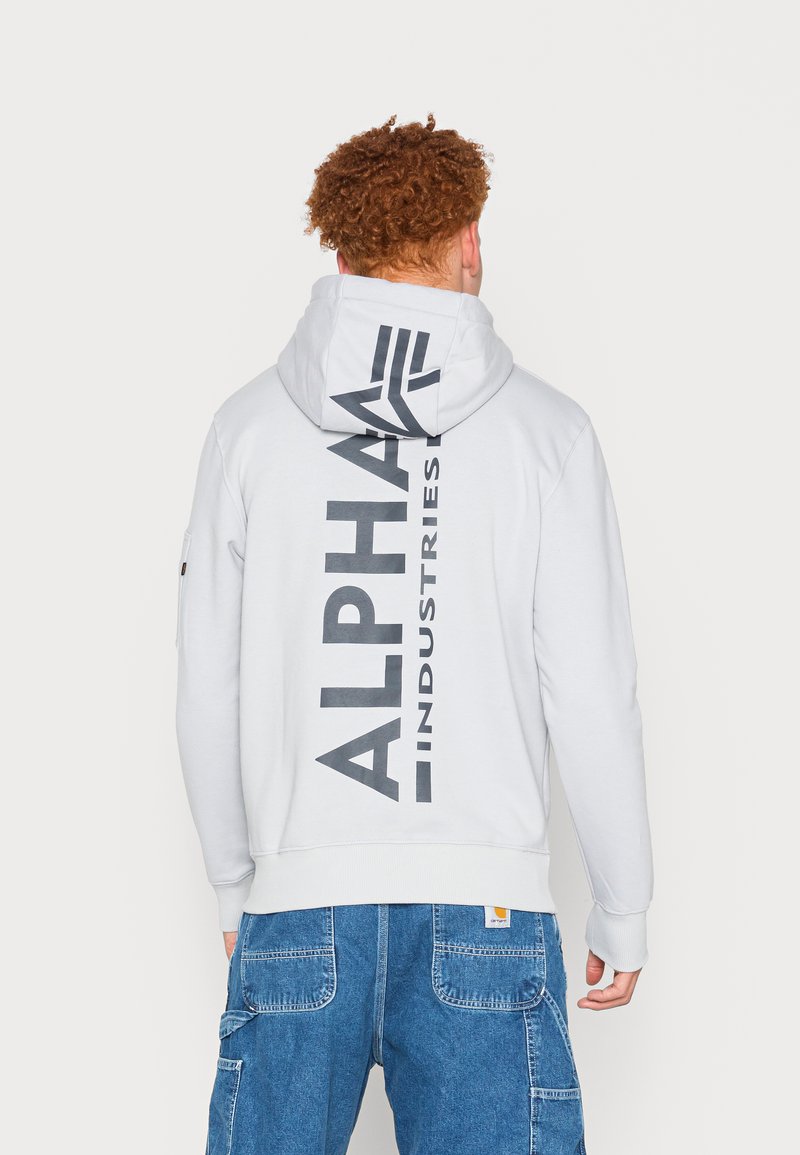 Alpha Industries - BACK HOODY - Luvtröja - pastel grey, Förstora