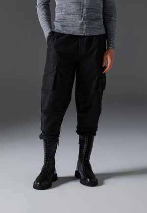 LEATHER - Čizme s vezicama - black