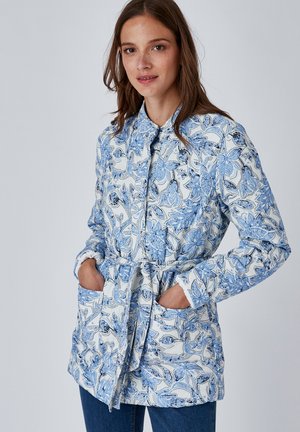 Damart, CEINTURÉE SURPIQÛRES FANTAISIE - Kurzmantel - blanc fleuri