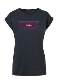 ABSOLUTE CULT STRANGER THINGS - RETRO TITLE - T-shirts med print - navy
