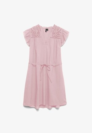 Vero Moda VMLINE SS SHORT DRESS WVN NOOS - Denní šaty - parfait pink