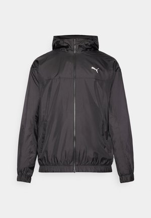 Must must kast, mis on valmistatud kerge materjali. Omab lukuga esiosa, kapuutsi, elastseid varrukaid ja küljetaskuid. Rinna peal Puma logo.