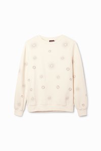 Felpa Donna Desigual Felp_Tapes - Cotone, Vestibilità Normale, Girocollo, Maniche Lunghe, Tinta Unita