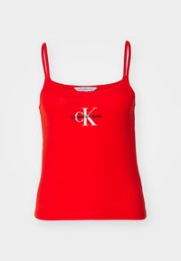 Unselected, fiery red