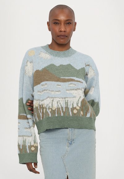 Holzweiler TINE LANDSCAPE CREW NECK - Strickpullover - blue