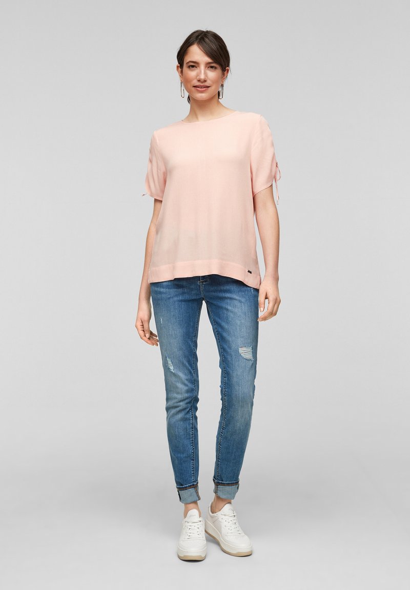 Damen T-Shirts | QS by s.Oliver MET KORTE MOUWEN EN KOORD T-Shirt print apricot/lachs - ZD23953 Damen T-Shirts | QS by s.Oliver MET KORTE MOUWEN EN KOORD T-Shirt print apricot/lachs - ZD23953
