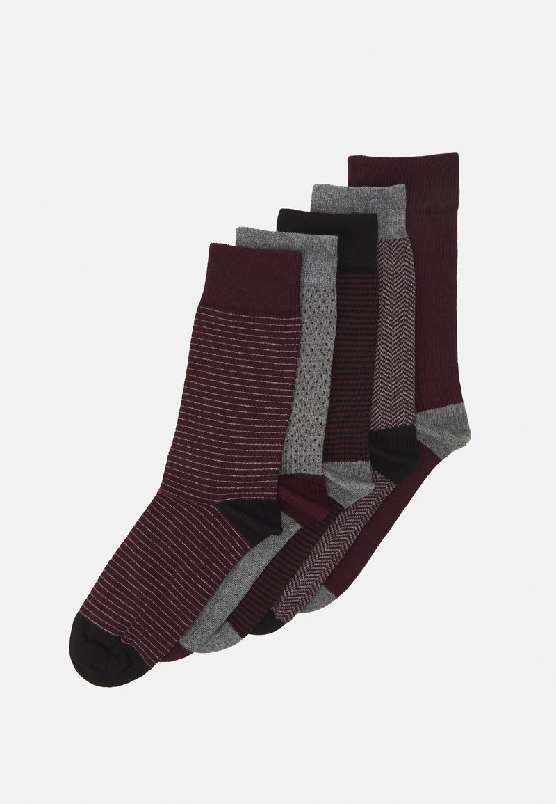 Pier One 5 PACK - Chaussettes - bordeaux