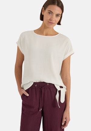 Cecil BLUSE MIT RUNDHALS UND KNOTENDETAIL - T-shirt imprimé - vanilla white