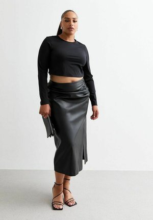 CURVES RUCHED LOOK  - Pencil skirt - black