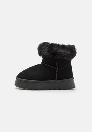 LEATHER - Plateaustiefelette - black
