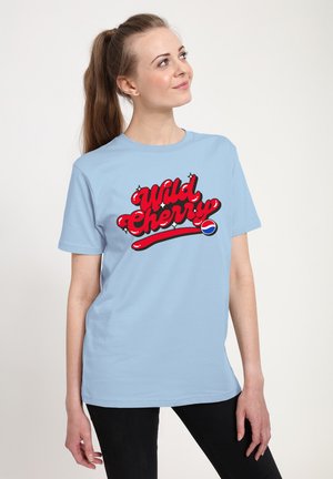 PEPSI BUBBLE WRITING WILD CHERRY - T-Shirt print - sky blue