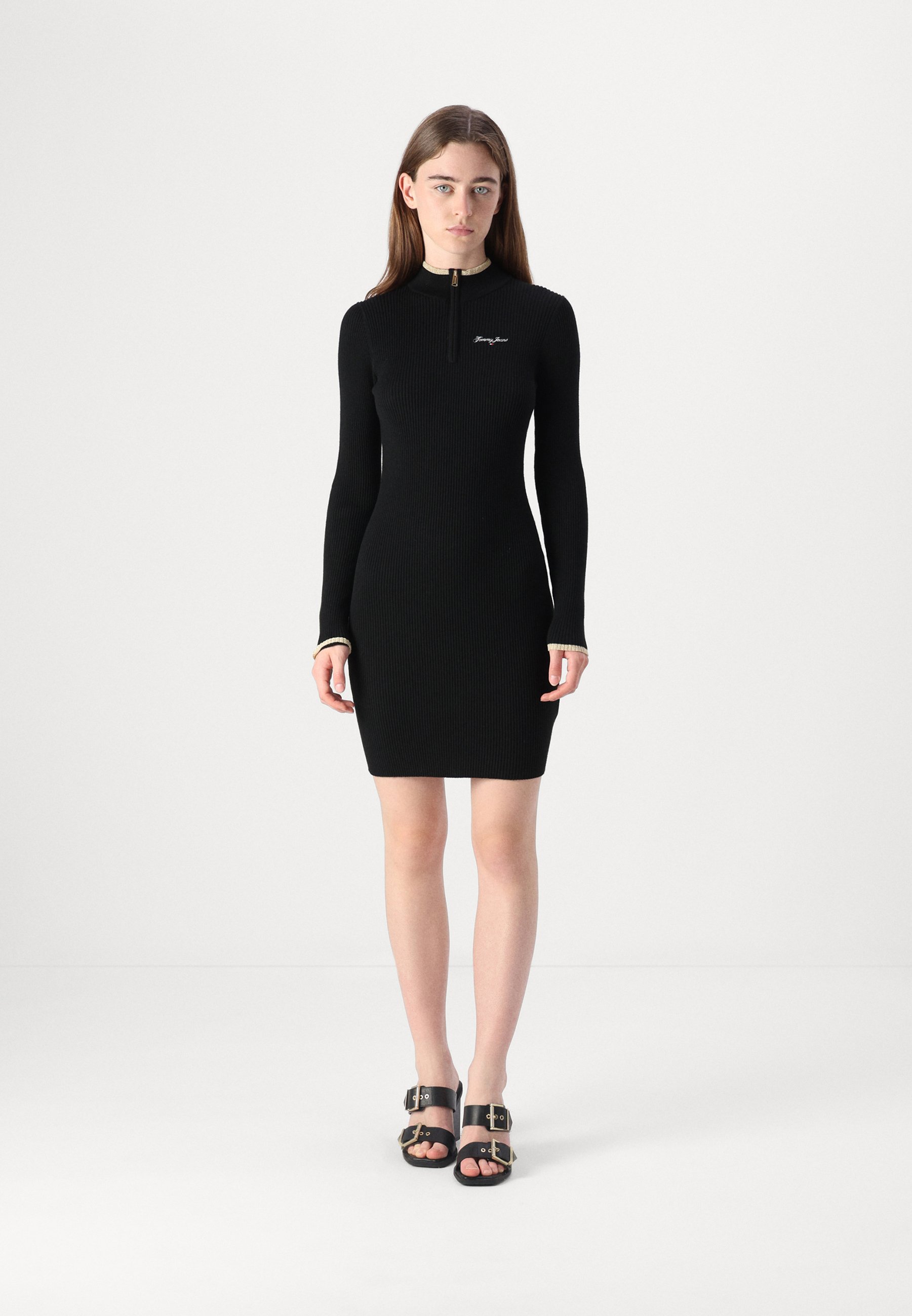 Tommy Jeans METALLIC TIP ZIP DRESS - Jumper dress - black - Zalando.ie