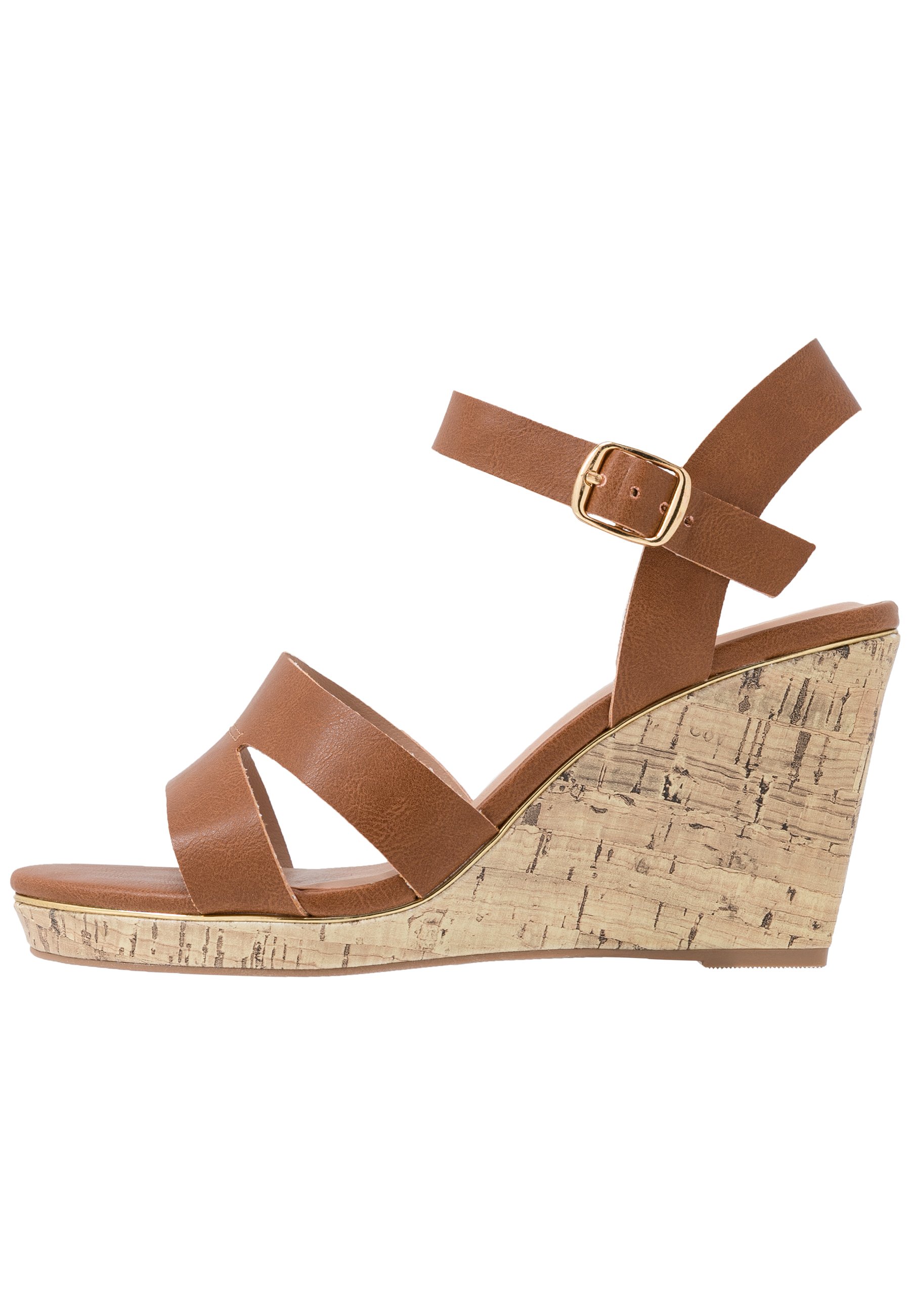 New Look Wide Fit WIDE FIT POSSUM WEDGE - Sandaler med høye hæler - tan New Look Wide Fit WIDE FIT POSSUM WEDGE - Sandaler med høye hæler - tan