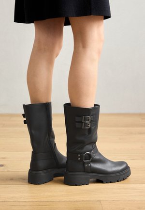 Kozačky na platformě - schwarz/altsilber