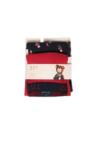 Dos pares de bóxers para hombres: uno rojo y otro azul marino con un estampado de oso. Material suave con cinturillas elásticas, con logotipos de la marca.