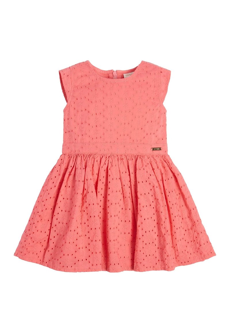 Robe Bébé Guess En Jean Rose Brodé - Taille 24 Mois (12-18M) - Occasion Très Bon état - Coton