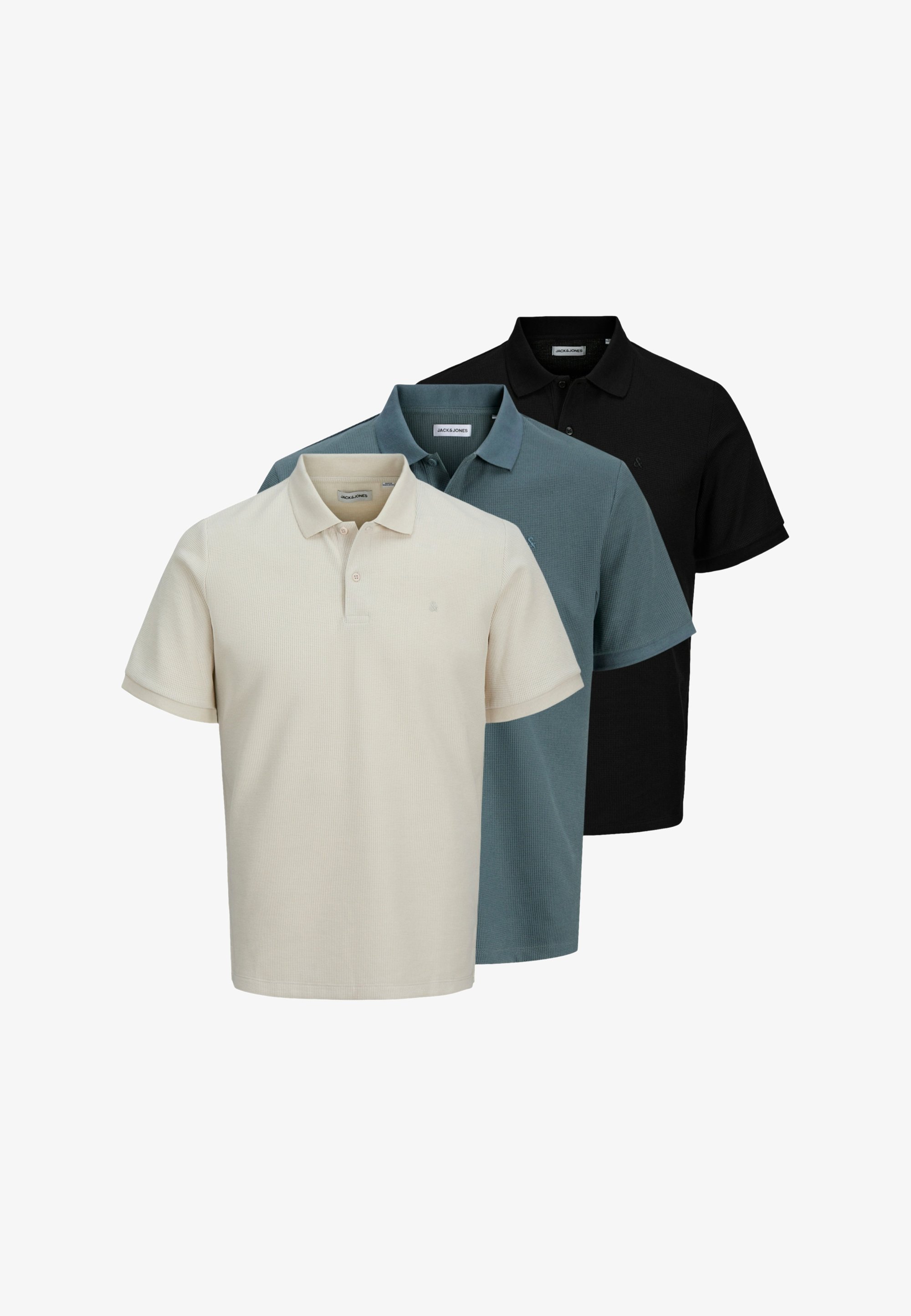 Jack Jones AUSTIN IM DREIERPACK Polo shirt schwarz/black
