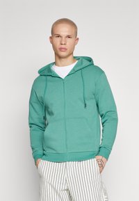 Jack & Jones JJEBRADLEY ZIP HOOD - Felpa con zip - bottle green