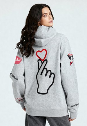 TATTOO LOVE PRINT - Sweater met rits - grey