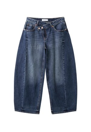 Stradivarius, CROSSOVER WAIST BAGGY JEANS - Jean baggy - mottled blue